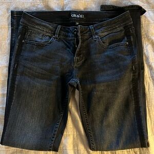 Grace in LA black skinny boyfriend jeans 28